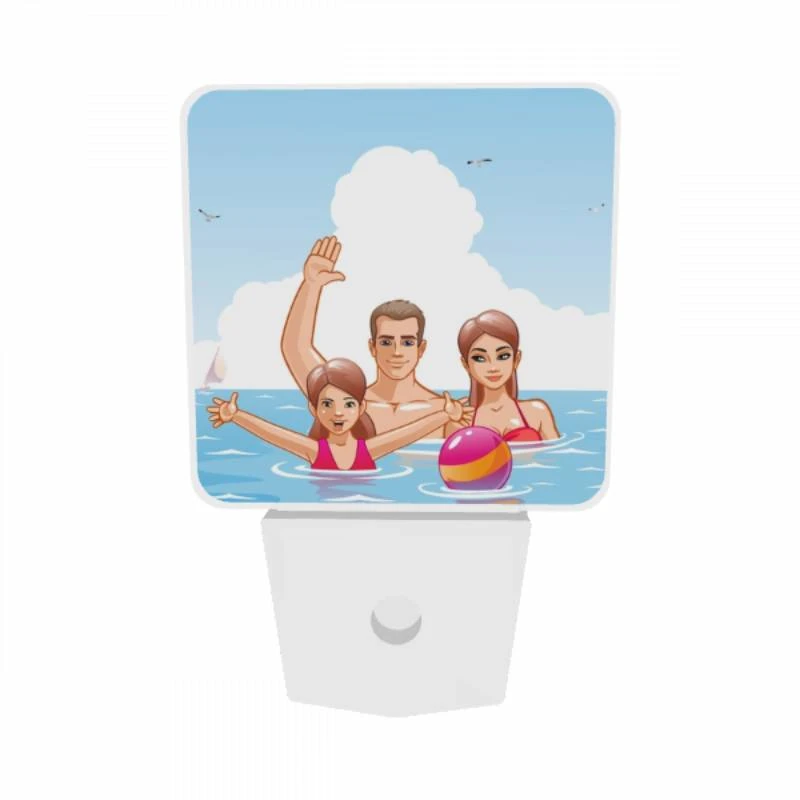 Night Light Set of 2, A family of three is enjoying a day at the beach. Night Light Set Of 2, A Family Of Three Is Enjoying A Day At The Beach. -Acrylic Night Light Shop c454eabc05ce6ffe7bef96c47a503e840bf33762