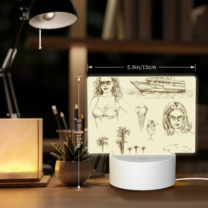 Rectangular Acrylic Night Light, A woman is shown with a cone of ice cream. Rectangular Acrylic Night Light, A Woman Is Shown With A Cone Of Ice Cream. -Acrylic Night Light Shop c47fa9fc93bf04294cffdc792cdbfdaf9b591ead