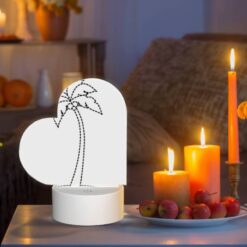 Love Acrylic Night Light, A Black And White Drawing Of A Palm Tree. -Acrylic Night Light Shop c4b5fc6ef7b60f9ab885cd9a9ba906c8a4a39e3b