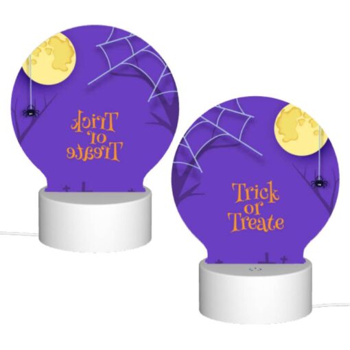 Round Acrylic Night Light, A Spooky Halloween Scene With A Spider Hanging From A Tree And A Full Moon In The Background. -Acrylic Night Light Shop c4c0470a3ae9269ce73c933b096d332f84bcc1e5