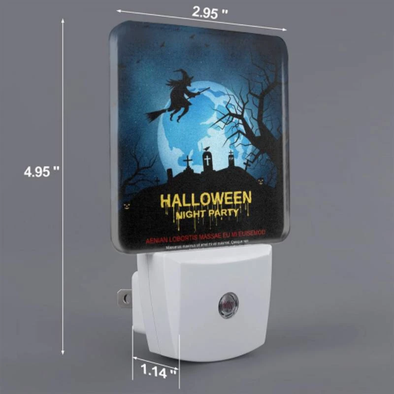 Night Light Set of 2, A witch flies over a Halloween night party. Night Light Set Of 2, A Witch Flies Over A Halloween Night Party. -Acrylic Night Light Shop c59dffa72642c2f7d5e756b90a46fd17ca63a298