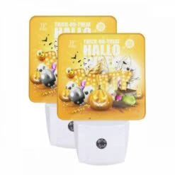 Night Light Set Of 2, A Poster Advertising A Halloween Party.