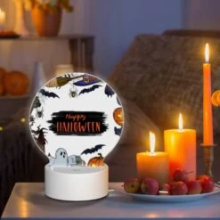 Round Acrylic Night Light, A Colorful Halloween Poster With A Spider -Acrylic Night Light Shop c69a513b2435a5ab6e554baf429272551bbca01a