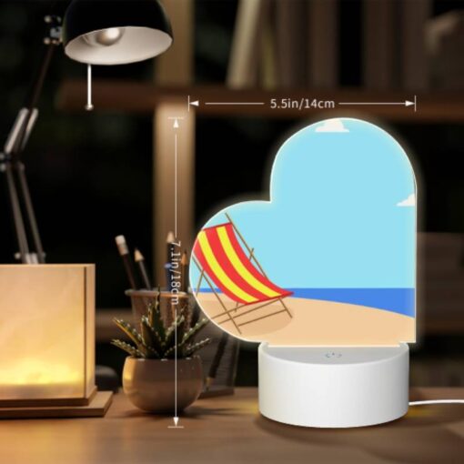 Love Acrylic Night Light, A Colorful Beach Chair Is Sitting On A Sandy Beach. -Acrylic Night Light Shop c6f552592b6f3a325fd6b88efe88dd785a32eb7b
