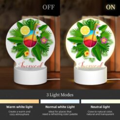 Round Acrylic Night Light, A Colorful Tropical Drink With A Straw And A Slice Of Lemon. -Acrylic Night Light Shop c6f983b3a837c4564a2380e1c9cc444b453c734b