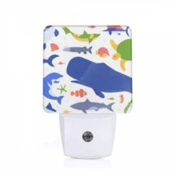 Night Light, A Colorful Cartoon Of Various Sea Creatures.