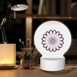 Round Acrylic Night Light, A Purple Flower With A White Center. -Acrylic Night Light Shop c7781cf6b9e42ad7d146e3a084cb9a8f7b8ed3bb