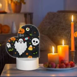 Love Acrylic Night Light, A Cartoon Of A Ghost With A Banner That Says "boo". -Acrylic Night Light Shop c83781be1736eafbd69801822c40b25719dbd51d