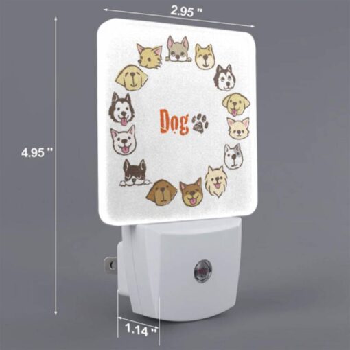 Night Light Set Of 2, A Circle Of Dogs With A Paw Print In The Middle. -Acrylic Night Light Shop c83ae66584891b74f1150682bf6eb8b39c402747
