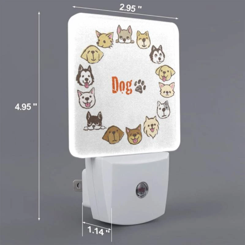Night Light Set of 2, A circle of dogs with a paw print in the middle. Night Light Set Of 2, A Circle Of Dogs With A Paw Print In The Middle. -Acrylic Night Light Shop c83ae66584891b74f1150682bf6eb8b39c402747