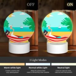 Round Acrylic Night Light, A Man Is Sitting On A Beach Chair -Acrylic Night Light Shop c847d8048f6b6d54209a8aca4f387232724f9e9d
