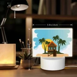 Rectangular Acrylic Night Light, A House On A Beach With A Sunset In The Background. 5 Rectangular Acrylic Night Light, A House On A Beach With A Sunset In The Background. -Acrylic Night Light Shop c87a2a098f69cf996080e6284a97865ecd85b580