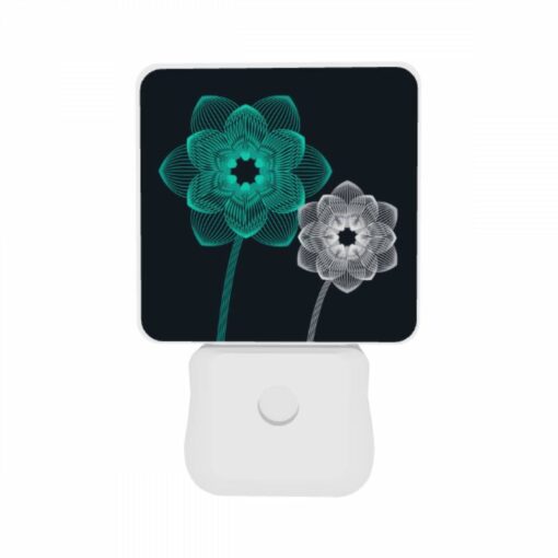 Night Light Set Of 2, Two Blue Flowers With Green Centers. -Acrylic Night Light Shop c8998634041ca2f00330d80338c4c3b98bb6a38d