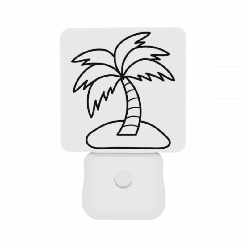 Night Light Set of 2, A black and white drawing of a palm tree. Night Light Set Of 2, A Black And White Drawing Of A Palm Tree. -Acrylic Night Light Shop c8cb44cc1aaa7c830c58266e2cf378ac5a4b0438
