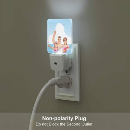 Night Light Set Of 2, A Family Of Three Is Enjoying A Day At The Beach. -Acrylic Night Light Shop c90740aad39089e28c733c676a30232907341053