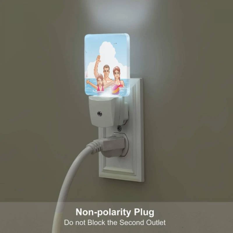 Night Light Set of 2, A family of three is enjoying a day at the beach. Night Light Set Of 2, A Family Of Three Is Enjoying A Day At The Beach. -Acrylic Night Light Shop c90740aad39089e28c733c676a30232907341053