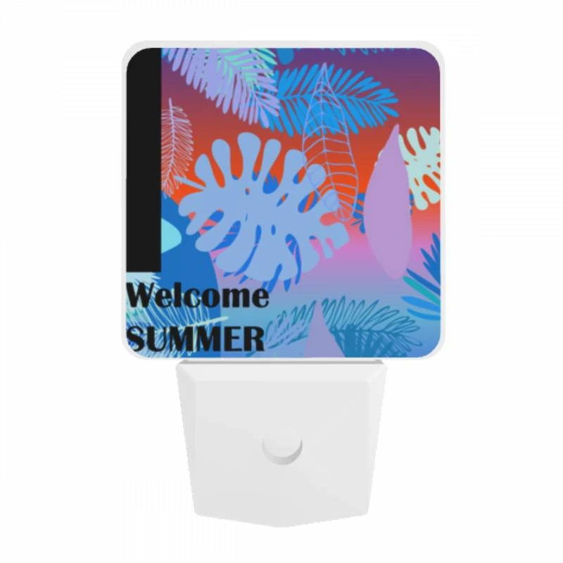 Night Light, A colorful image of a tropical forest with the words "welcome summer" written in the bottom right corner. Night Light, A Colorful Image Of A Tropical Forest With The Words "welcome Summer" Written In The Bottom Right Corner. -Acrylic Night Light Shop c90cf11cad0c689c798caa269e12f142da0b7a43