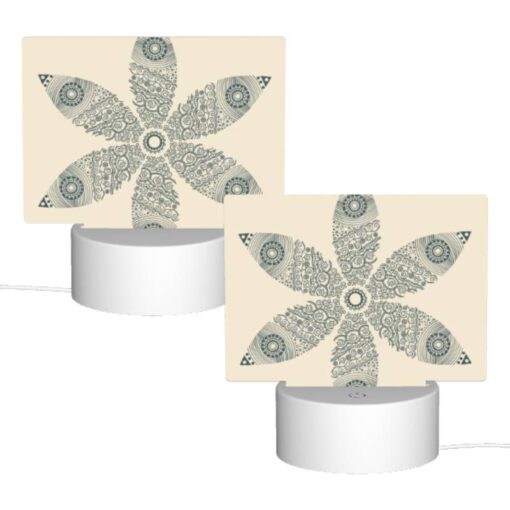 Rectangular Acrylic Night Light, A Black And White Drawing Of A Flower. -Acrylic Night Light Shop c911518bfc03fe3c87b7b5dee273a973b606f6b6