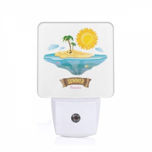 Night Light, A Cartoon Of A Tropical Island With A Sun And Palm Trees. -Acrylic Night Light Shop c928e2b810c77e9a1ed2e7108d34e78de9f4f186