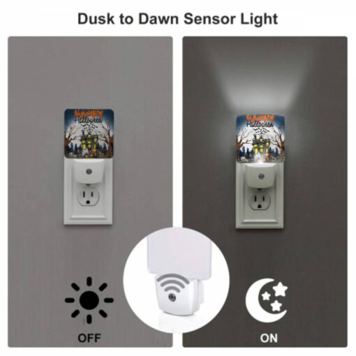 Night Light Set Of 2, A Halloween Scene With A House -Acrylic Night Light Shop ca0ea4b814fee5ac21c6edfc484f82bf04f1b991