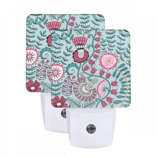 Night Light Set Of 2, A Colorful Floral Pattern With Pink -Acrylic Night Light Shop ca2b4b02c9cb640a2fe1de8bf893798f9a873f3d