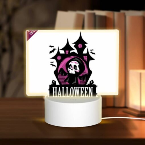 Rectangular Acrylic Night Light, A Black And White Halloween Logo. -Acrylic Night Light Shop ca53ad75716d2f0f9cccfcb90b0d40da3c025007