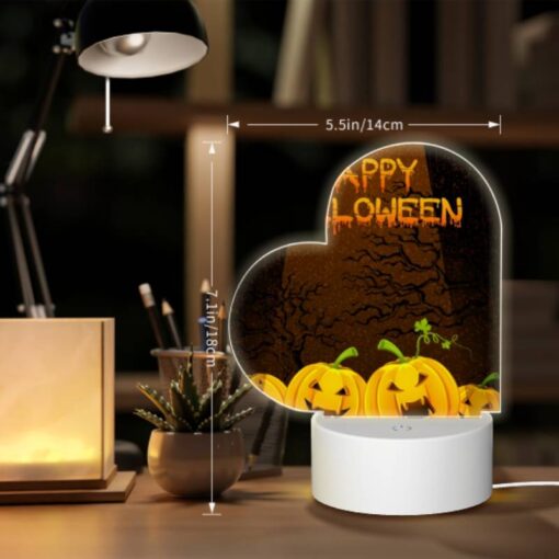 Love Acrylic Night Light, A Poster With A Pumpkin And The Words "Happy Halloween" On It. -Acrylic Night Light Shop ca8cd684ae35e896f8fb835230e2224f90e94892