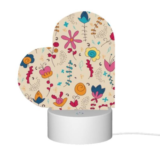 Love Acrylic Night Light, A Colorful Floral Pattern With A Variety Of Flowers And Leaves. -Acrylic Night Light Shop cadb9a75743c9989a29e6f32daa00c2ab89109d5