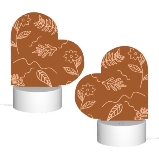 Love Acrylic Night Light, A Drawing Of Leaves And Flowers On A Brown Background. -Acrylic Night Light Shop cae4b85a422b2b2b79047e89ff2aea4935ba6115