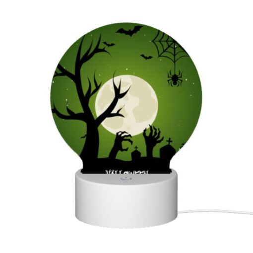 Round Acrylic Night Light, A Spooky Halloween Scene With A Full Moon And Bats. -Acrylic Night Light Shop caf93cd30486f403055f7010d4ad7711c06f70b2