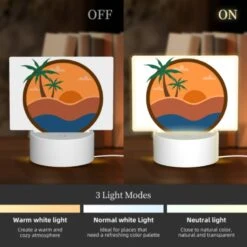 Rectangular Acrylic Night Light, A Sunset Scene With A Beach And Palm Trees. 2 Rectangular Acrylic Night Light, A Sunset Scene With A Beach And Palm Trees. -Acrylic Night Light Shop cb088e4990ad0d56e802f5d2ffb7bccf54ffb103