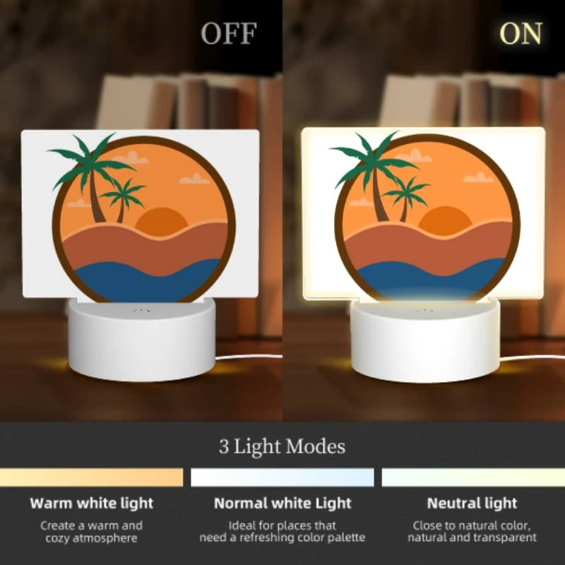Rectangular Acrylic Night Light, A sunset scene with a beach and palm trees. Rectangular Acrylic Night Light, A Sunset Scene With A Beach And Palm Trees. -Acrylic Night Light Shop cb088e4990ad0d56e802f5d2ffb7bccf54ffb103