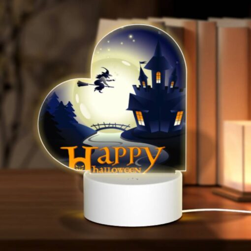 Love Acrylic Night Light, A Witch On A Broom Flies Over A Castle During A Halloween Celebration. -Acrylic Night Light Shop cb4b765bc5da8a0f5475bb72d3969754eeea9e9a