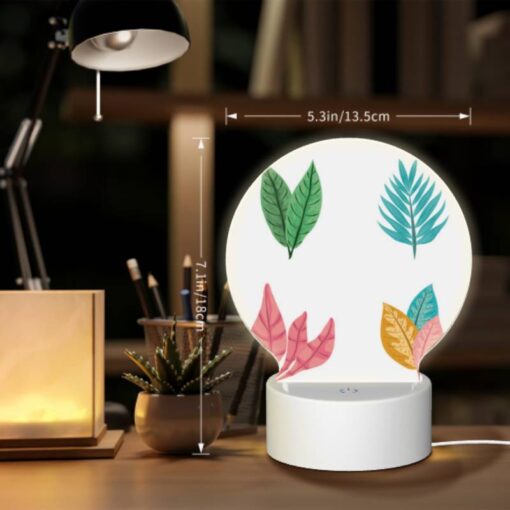 Round Acrylic Night Light, Four Different Colored Leaves Are Shown In A Row. -Acrylic Night Light Shop cb70429053f11146f33b8cc99a0aeb20d7ddced8