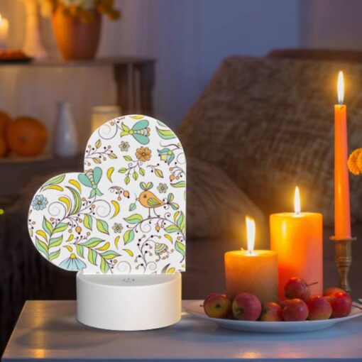 Love Acrylic Night Light, A Colorful Floral Pattern With A Bird In The Center. -Acrylic Night Light Shop cbc96998c4e317ca2f090bc2aa429ae1617850c7
