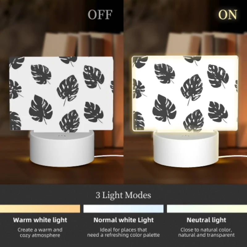 Rectangular Acrylic Night Light, A pattern of leaves on a white background. Rectangular Acrylic Night Light, A Pattern Of Leaves On A White Background. -Acrylic Night Light Shop cbde4aa7221907904f4a30dcc48723fe67681d55