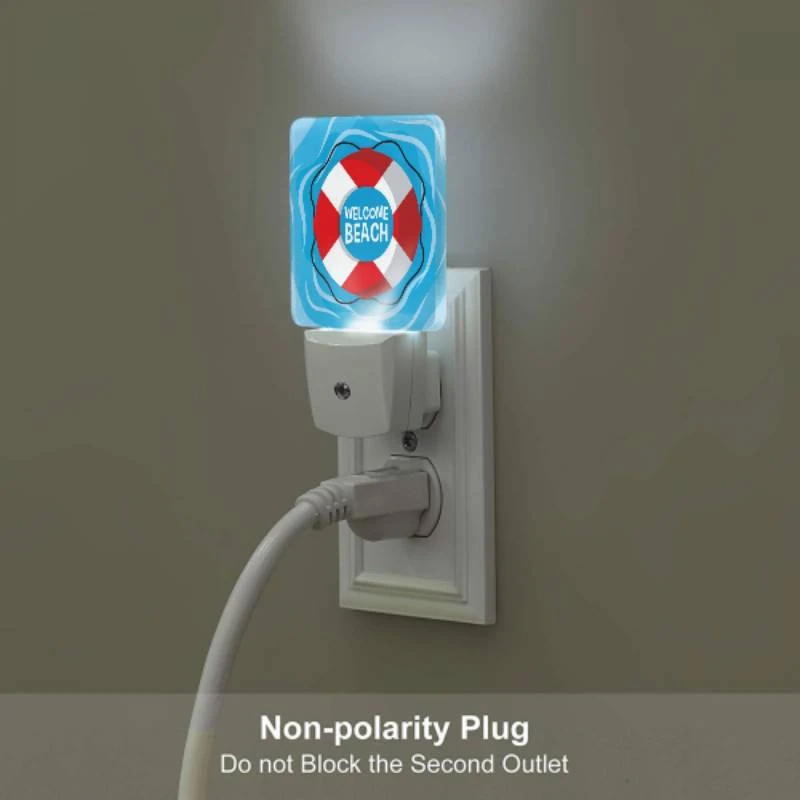 Night Light Set of 2, A red and white lifeboat with the words "Welcome Beach" written on it. Night Light Set Of 2, A Red And White Lifeboat With The Words "Welcome Beach" Written On It. -Acrylic Night Light Shop cbebd0ce56153a5e61924af5613b1952d08995f6