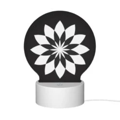 Round Acrylic Night Light, A Black And White Flower Design. 9 Round Acrylic Night Light, A Black And White Flower Design. -Acrylic Night Light Shop cc324b978f9420e8254bdf8f1916af710b9a0a9e