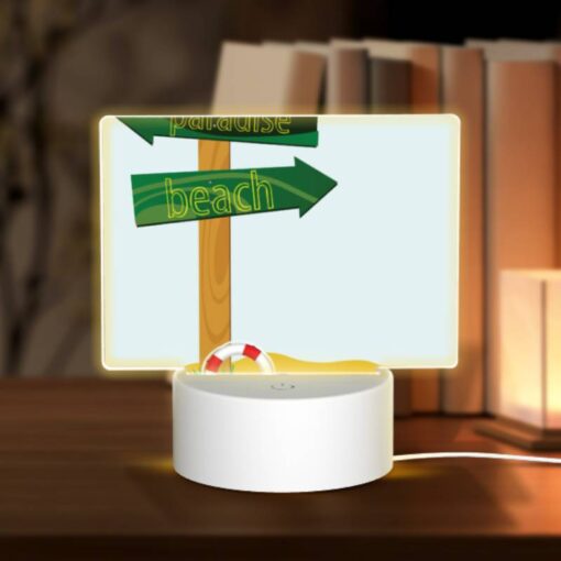 Rectangular Acrylic Night Light, A Sign Pointing To Paradise Beach. -Acrylic Night Light Shop cc5410adeb50790d54e105ae9aca584d58e0a523