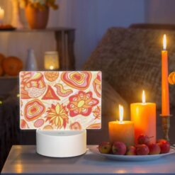 Rectangular Acrylic Night Light, A Colorful Pattern Of Flowers And Other Shapes. -Acrylic Night Light Shop cc60131effad9b4bc0869baabfb3889168b87c33