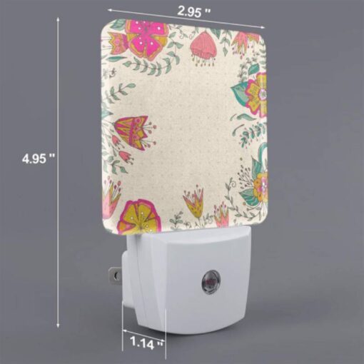 Night Light, A Colorful Floral Pattern Is Displayed On A White Background. -Acrylic Night Light Shop cc70d7785f0ed881c95cc2679852e468e2561a4f
