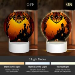 Round Acrylic Night Light, A Castle With A Moon In The Background. -Acrylic Night Light Shop cd0ff8544b8b38628ef8e7009f9bde0c0b4bdd35
