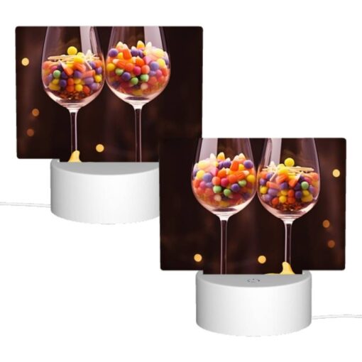 Rectangular Acrylic Night Light, Two Wine Glasses Filled With Candy And A Pumpkin. -Acrylic Night Light Shop cd48b12d8a6200ccf572453ffa59d2eb50d63110