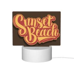 Rectangular Acrylic Night Light, A Sunset Beach Sign With Yellow Letters. -Acrylic Night Light Shop cddfd3cd6df055fb17fa892aaeeb1330ef0ed11d
