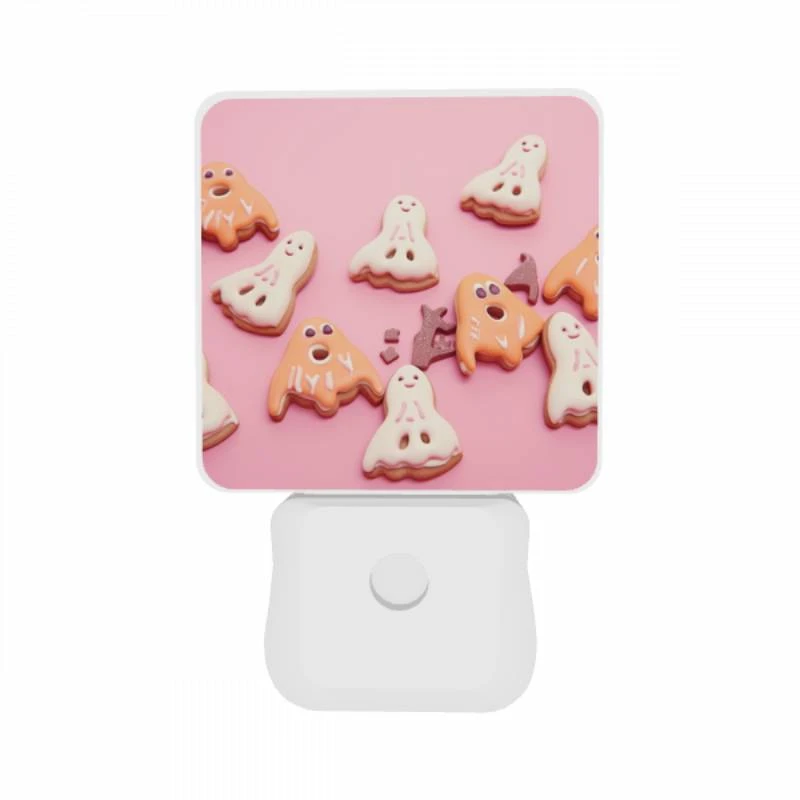 Night Light Set of 2, A pink background with a bunch of Halloween cookies. Night Light Set Of 2, A Pink Background With A Bunch Of Halloween Cookies. -Acrylic Night Light Shop ce32ac4c046a2a40f7d20c9709d612e686e00df4