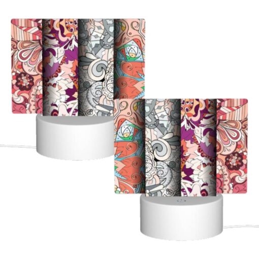 Rectangular Acrylic Night Light, Four Different Colored Designs Of A Flower. -Acrylic Night Light Shop ce410597ff98316eeb0f6446155b699758ccc467
