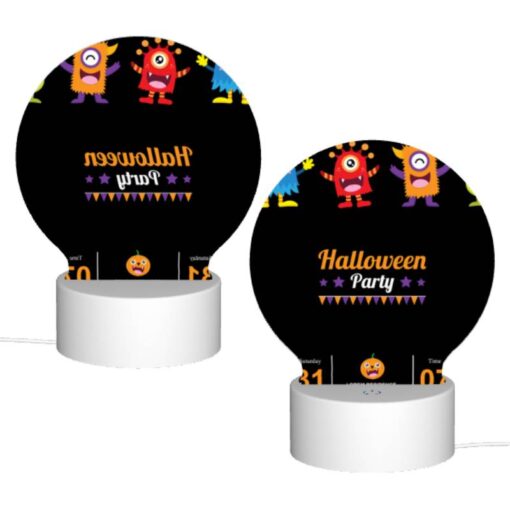 Round Acrylic Night Light, A Flyer For A Halloween Party. -Acrylic Night Light Shop ceb183149842db4a48d707ca138cc6538dad9d7e