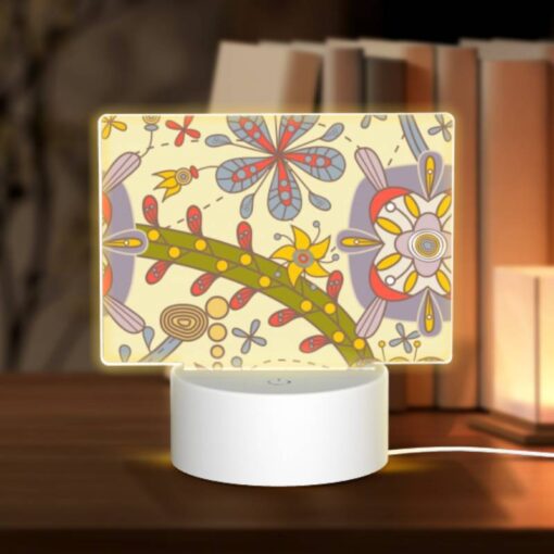 Rectangular Acrylic Night Light, A Colorful Flower Design With A Yellow Bowl In The Center. -Acrylic Night Light Shop cec17692360e551e9f3963b4ea86d19d47596c75