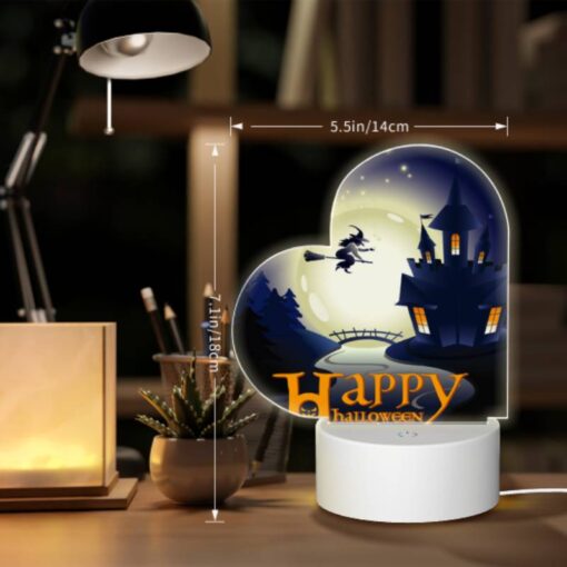 Love Acrylic Night Light, A Witch On A Broom Flies Over A Castle During A Halloween Celebration. -Acrylic Night Light Shop ceca6750a3f59acbc7da5f12c500221f87fe92d7