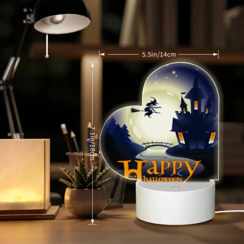 Love Acrylic Night Light, A witch on a broom flies over a castle during a Halloween celebration. Love Acrylic Night Light, A Witch On A Broom Flies Over A Castle During A Halloween Celebration. -Acrylic Night Light Shop ceca6750a3f59acbc7da5f12c500221f87fe92d7